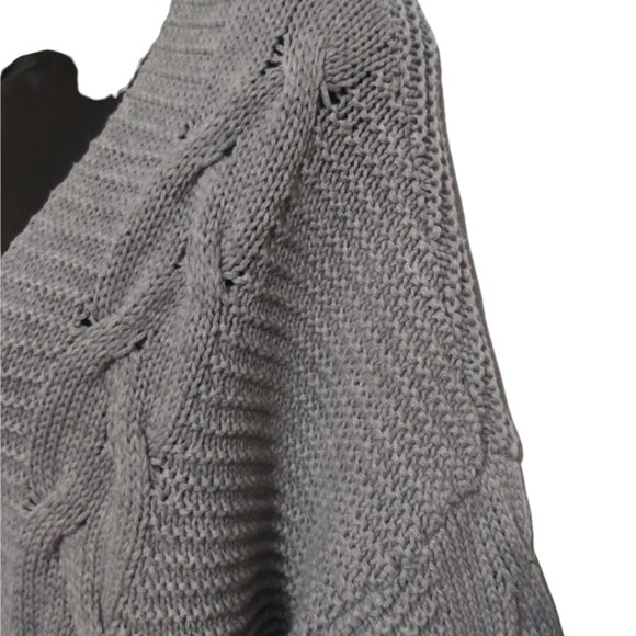 SOLD!!! Oversized Chunky Open Front Cardigan Sweaters Cable Knit Size M - Picture 5 of 16
